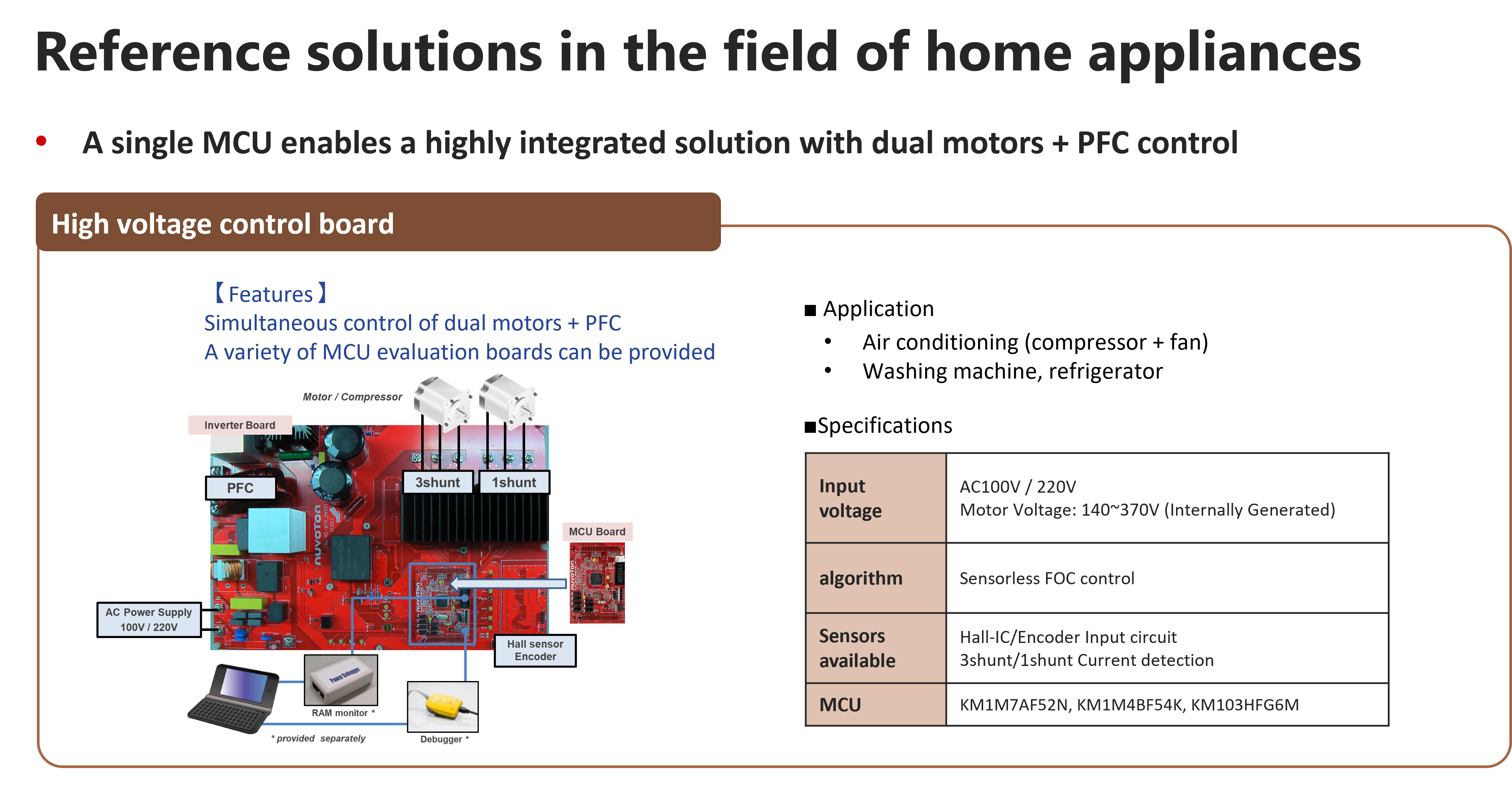 Dual motor   software PFC solution for home appliances