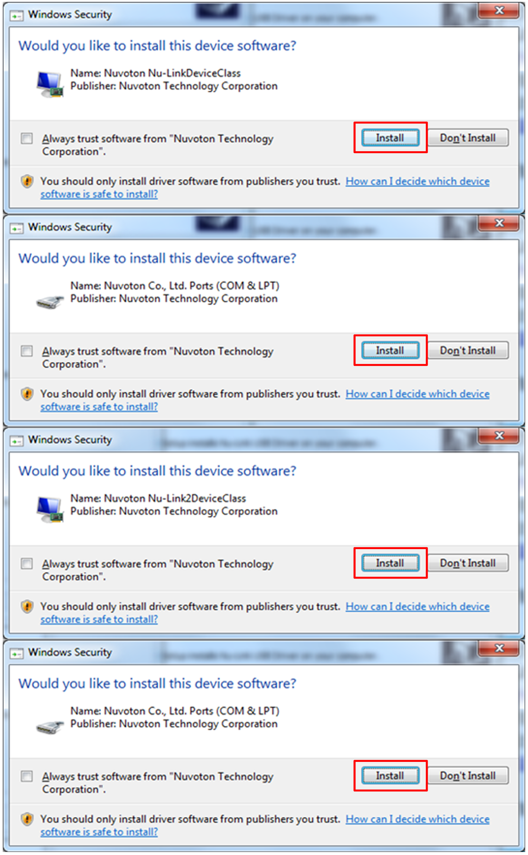 Nu-Link USB Driver Installation
