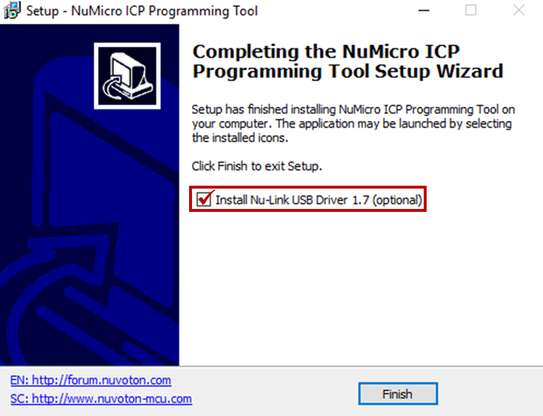 install Nu-Link USB driver